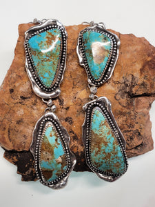 Double No. 8 Turquoise Earrings