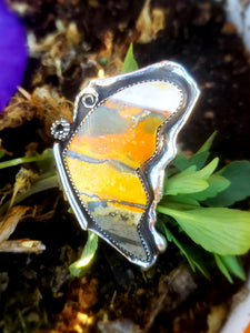 Bumble Bee Jasper Butterfly Ring