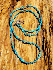 Genuine Turquoise Small Pebble Necklace