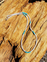 Load image into Gallery viewer, Rainbow Moonstone and Genuine Turquoise Pebble Necklace
