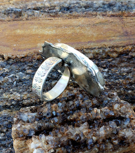 Australian Boulder Opal with Garnet or Ruby Ring