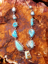 Load image into Gallery viewer, The Eleven-Stone Bisbee and Kingman Turquoise Lariat
