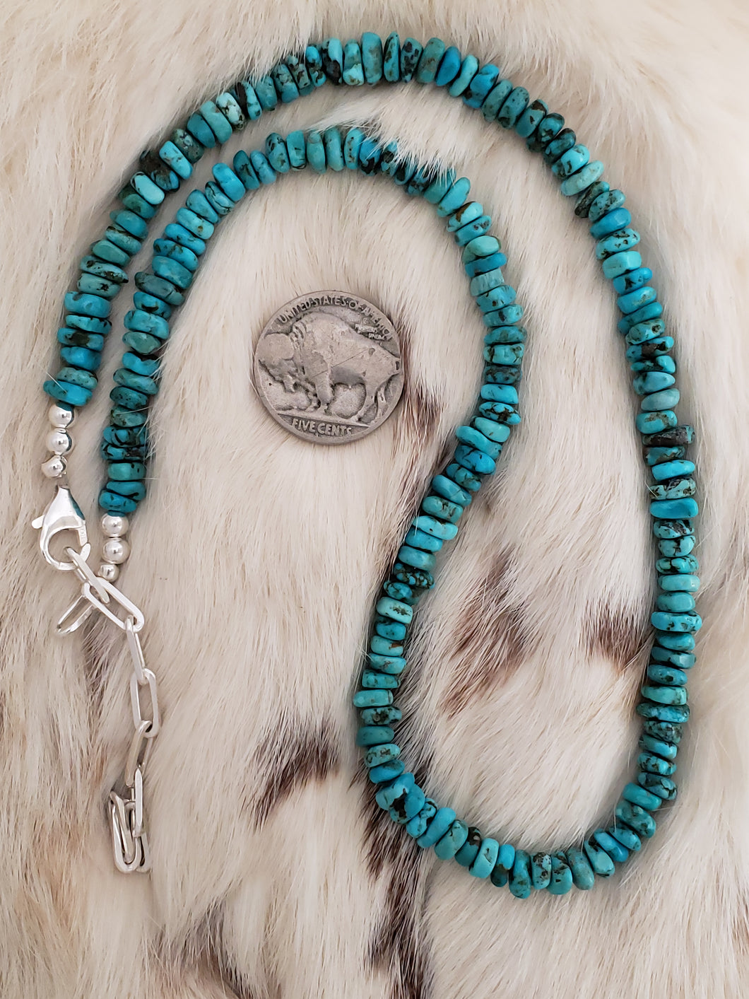 Genuine Turquoise Small Nugget Necklace