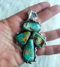 Load image into Gallery viewer, Fox Turquoise and Ruby Pendant
