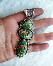 Load image into Gallery viewer, Triple Fox Turquoise Pendant
