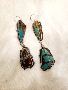 Double No. 8 Turquoise Earrings v2