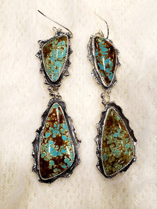 Double No. 8 Turquoise Earrings v2