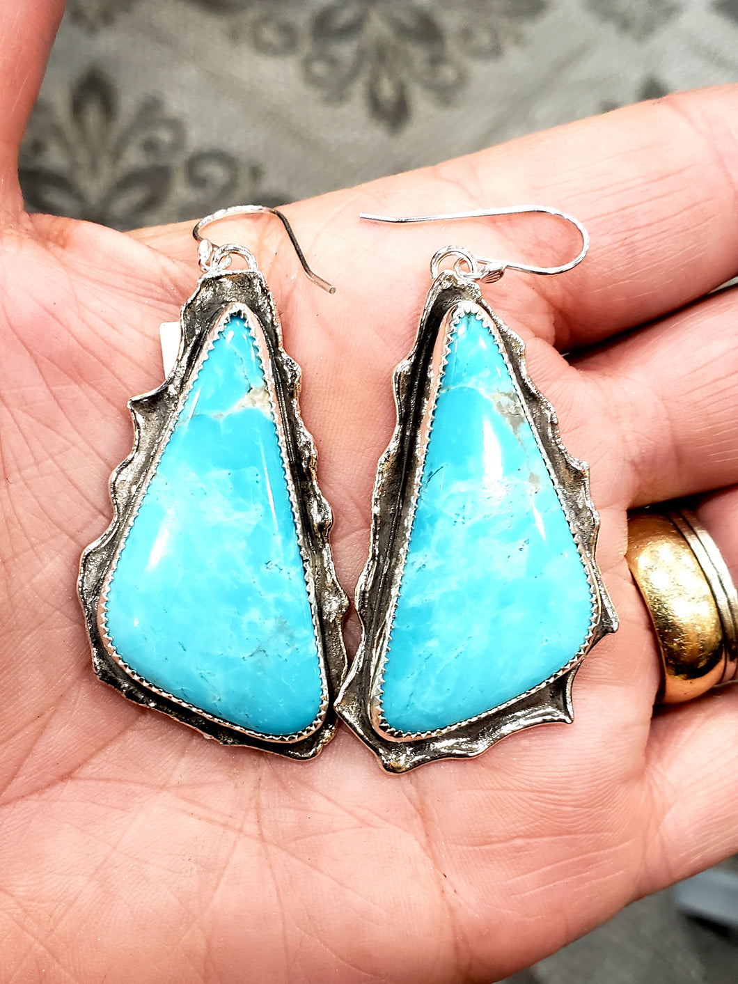 Tyrone Turquoise Ruffle Earrings