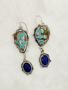 No. 8 Turquoise and Lapis Earrings