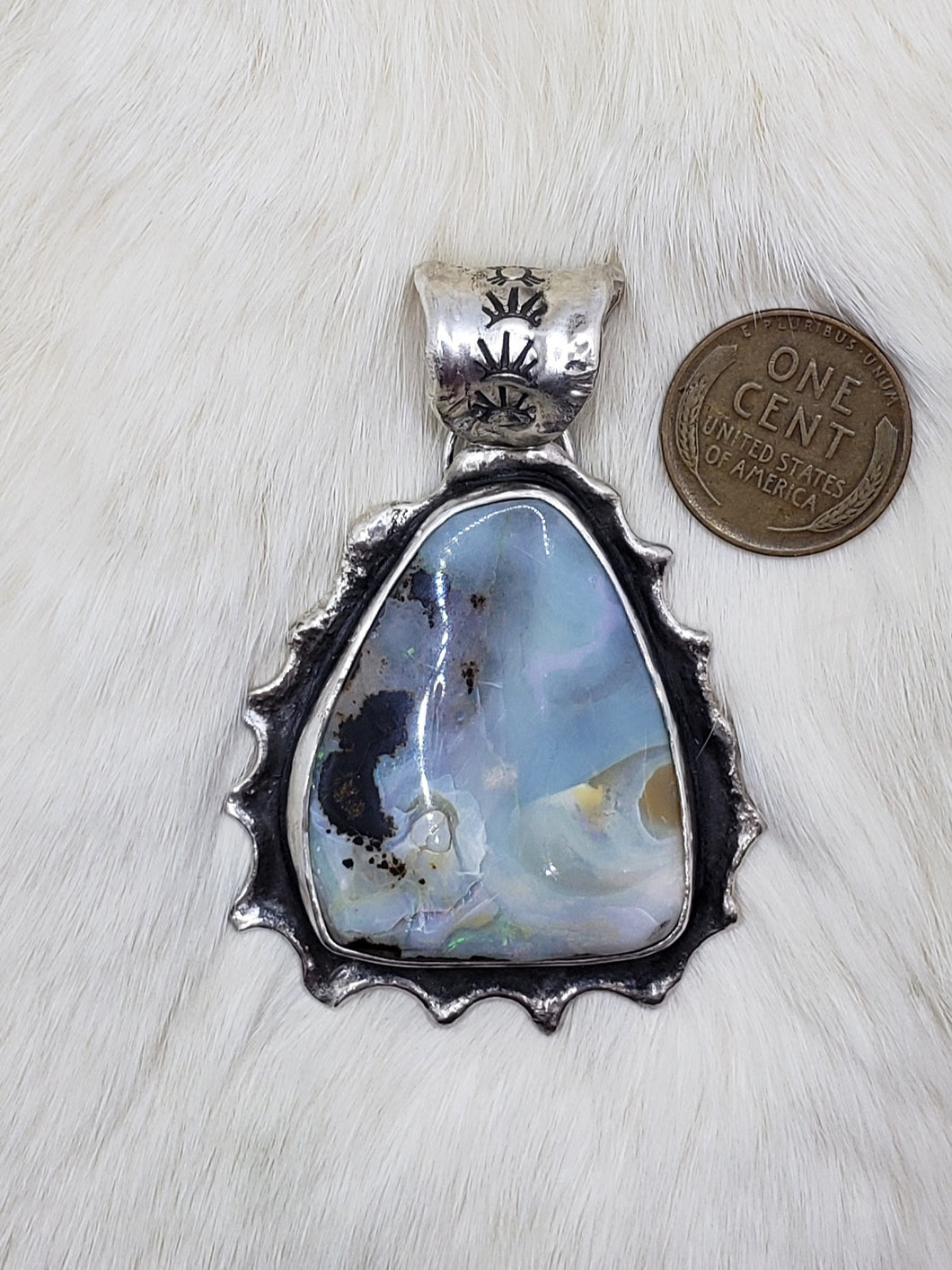 Beautiful Australian Boulder Opal Pendant