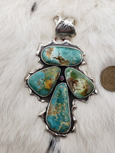 Load image into Gallery viewer, Fox Turquoise and Ruby Pendant
