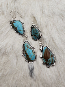 Double No. 8 Turquoise Earrings v2