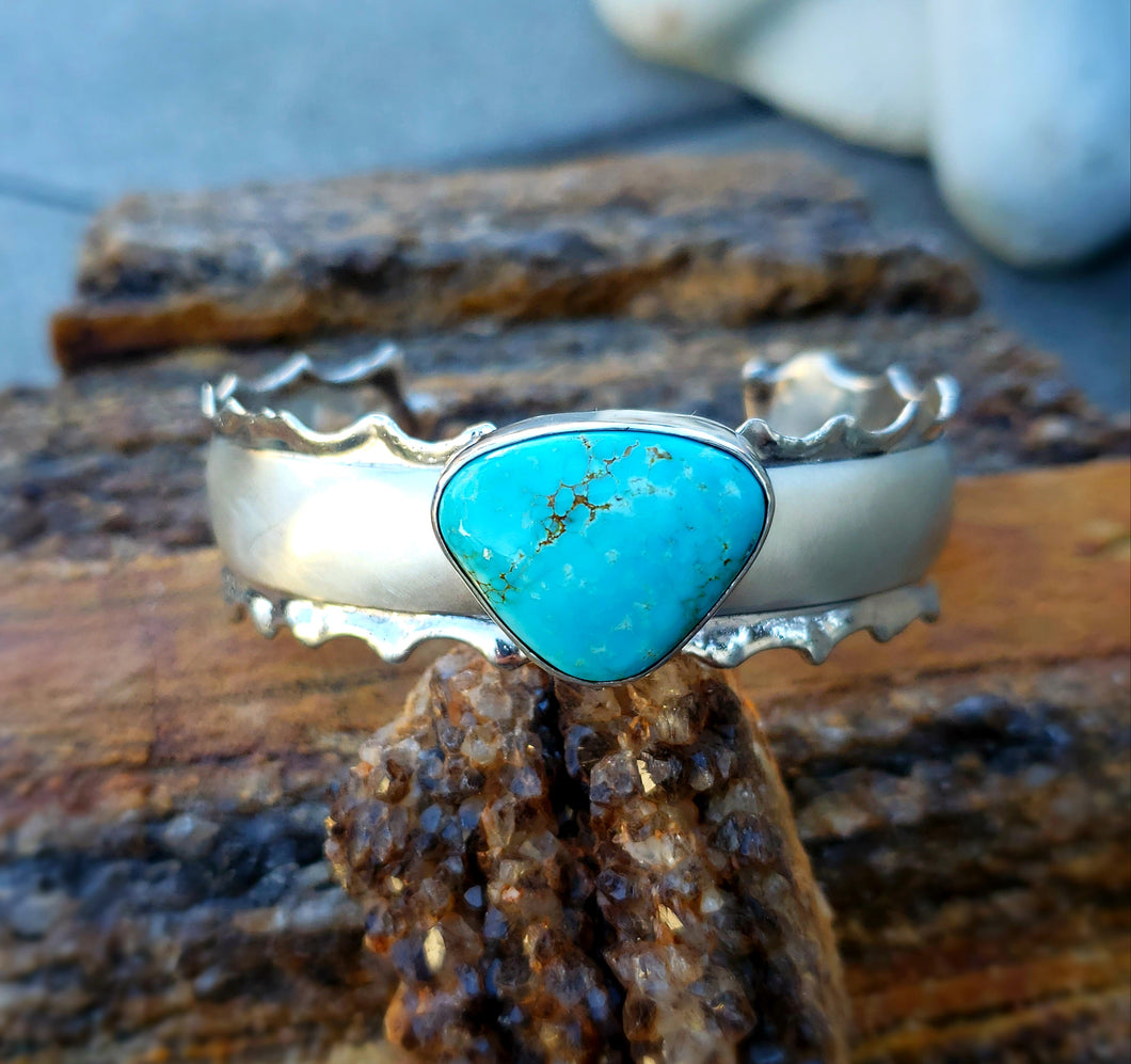 Kingman Turquoise Ruffle Cuff