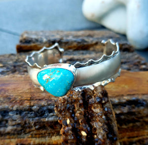 Kingman Turquoise Ruffle Cuff