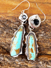 Load image into Gallery viewer, No. 8 Turquoise and Black Onyx Earrings
