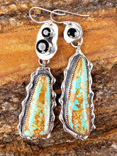 Load image into Gallery viewer, No. 8 Turquoise and Black Onyx Earrings
