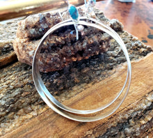 Load image into Gallery viewer, Silver Hoop Earrings with Turquoise
