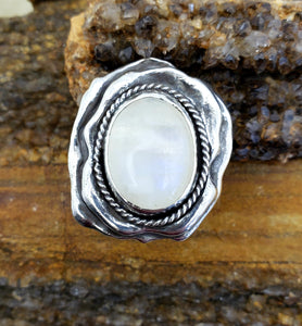 Rainbow Moonstone Ring