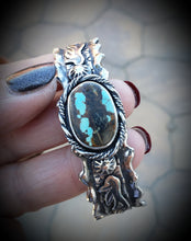 Load image into Gallery viewer, Sierra Nevada Boulder Turquoise Stamped Ruffle Cuff
