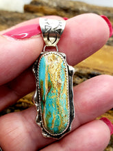 Load image into Gallery viewer, Royston Turquoise Vertical Bar Pendant
