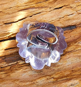 Purple Heart and Pearl Cluster Ring