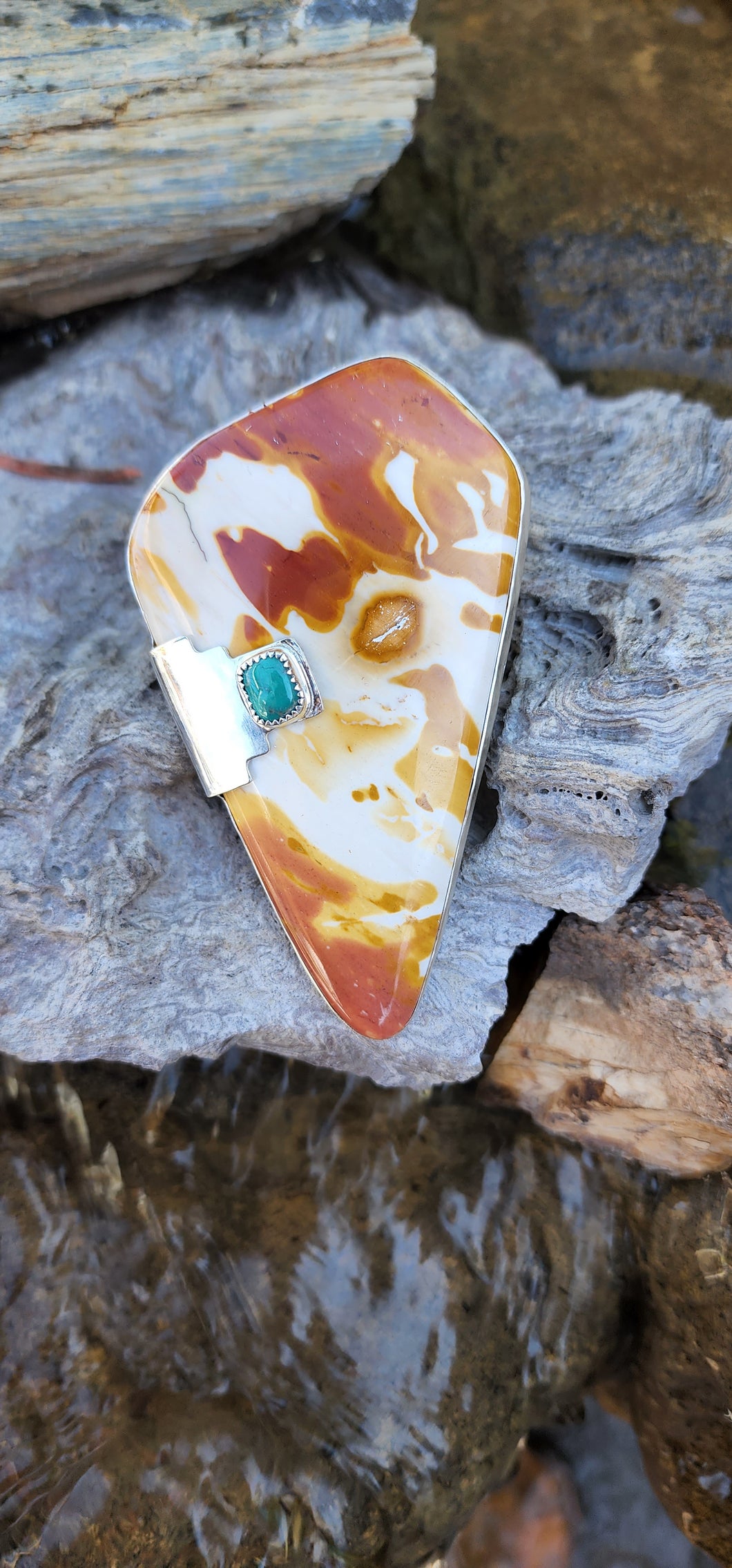 Statement Pendant with Mookaite Jasper and Turquoise