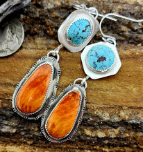 Load image into Gallery viewer, Turquoise and Spiny Oyster Earrings
