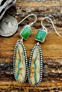 Roysten RibbonTurquoise and Chrysoprase Earrings