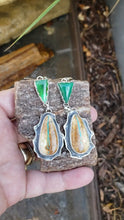 Load and play video in Gallery viewer, Roysten RibbonTurquoise and Chrysoprase Earrings
